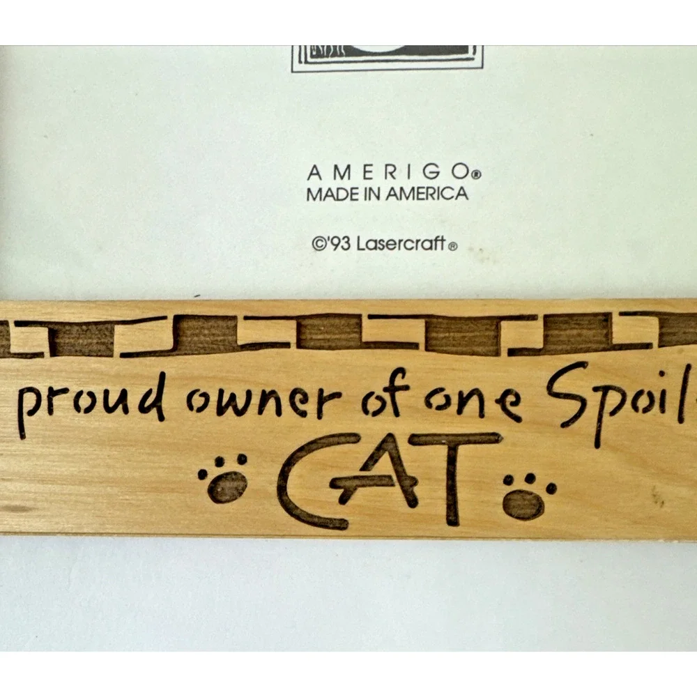 Amerigo Kathy Davis Collection Laser Cut Wood cat Easel Back Picture Frame kitty